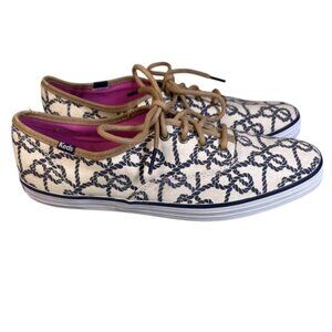 Keds Nautical Knot Rope Boat Shoe Casual Pattern Comfort Laces Women's  Size 8.5